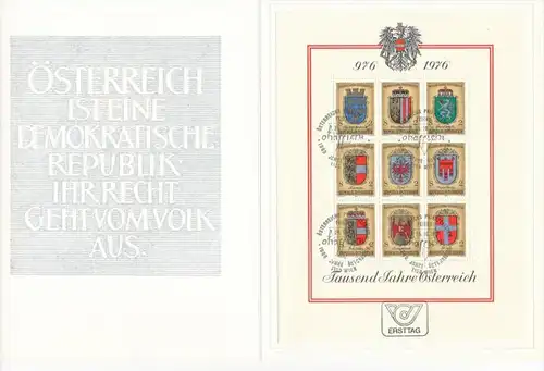 Österreich Gedenkblatt -1000 Jahre Österreich   ( zz4891 ) siehe scan  !