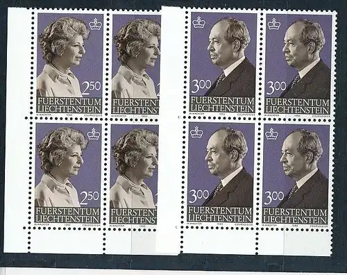 Liechtenstein  4er Eckrand Block **/MNH  828-9 (zz5341  ) Discount unter ABO Preis !!!