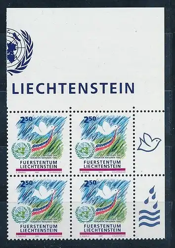 Liechtenstein  4er Eckrand Block **/MNH  1015 ( zz5355 ) DISCOUNT-unter ABO Preis !!