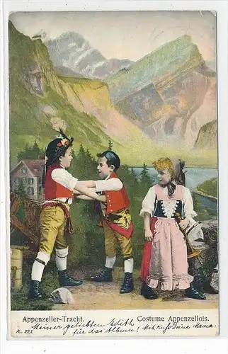 Kinder in Schweizer Tracht   -Karte  (da3545 ) über 100 Jahre alt !!