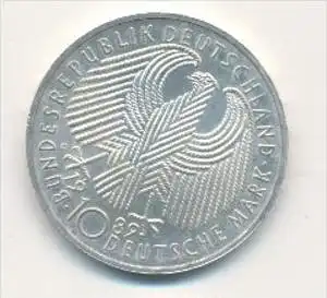 Deutschland  10,-D.-Mark Silber -1989 Länderwappen    (x1784 ) siehe scan !