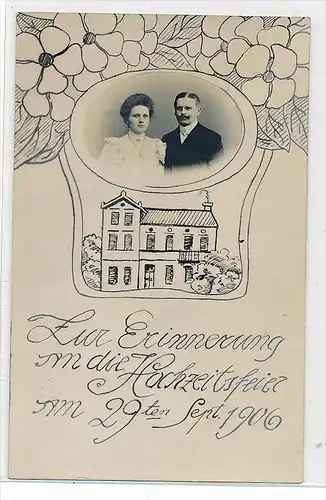 Thema Hochzeit  -Karte über 100 Jahre alt  (da3698 ) siehe scan !!