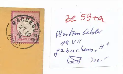Deutsches Reich  Nr.19 VII  auf Brief  (ze59  ) siehe scan  !!