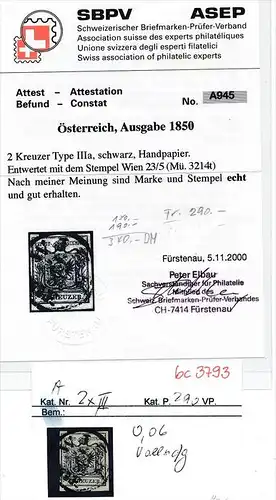 Österreich Nr. 2xIII  o -Attest (bc 3793 ) siehe scan !