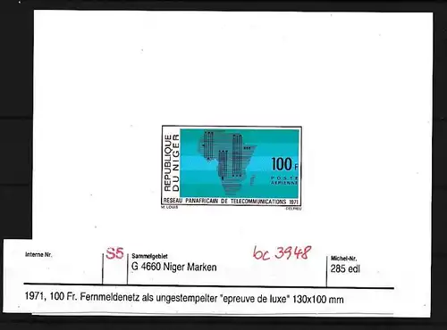 Niger Nr.  285  "epreuve  de luxe"/edl ( bc3948  ) siehe scan  !