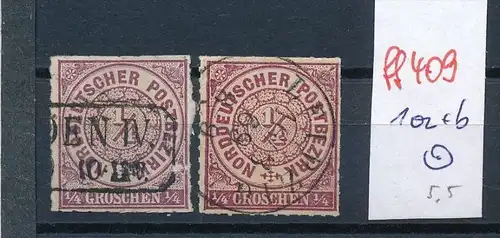 Norddeutscher Postbezirk   Nr. 1 a+b   o    (ff409  )  siehe scan  !