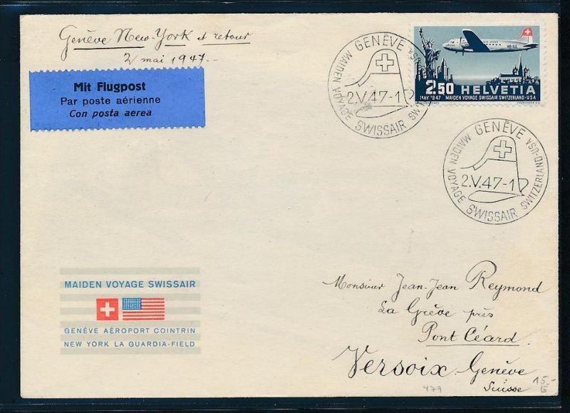 Schweiz Luft Post 1947 Brief Bc9434 Siehe Scan Nr 336476490