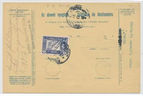 Ungarn Paketkarte in die Türkei mit Nachporto  (zz9186  ) siehe scan !