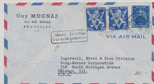 Belgien  alter  Luftpost Beleg nach USA   ( be3228 ) siehe scan