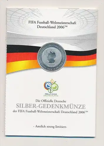 BRD 10 euro Silber  2006 im Folder  Fussball WM      (be4604  ) siehe scan