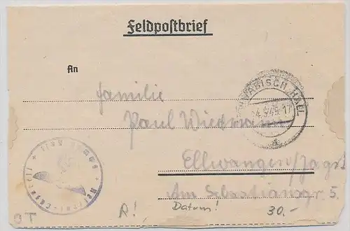 Feldpost  -24.5.1945  !! (be5196 ) siehe scan