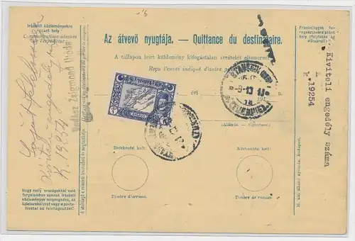 Ungarn -alte Paketkarte .... Nachporto Türkei  ( ze230  ) siehe scan