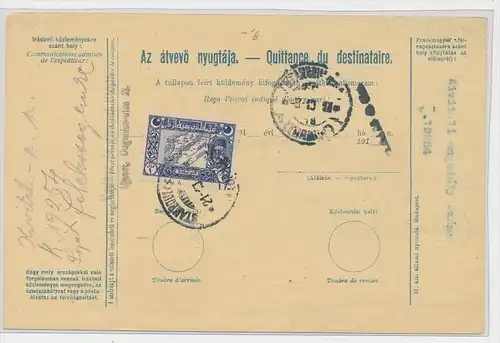 Ungarn -alte Paketkarte .... Nachporto Türkei  ( ze229  ) siehe scan