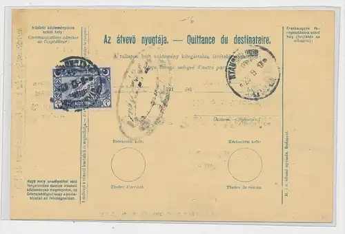 Ungarn -alte Paketkarte .... Nachporto Türkei  ( ze225  ) siehe scan