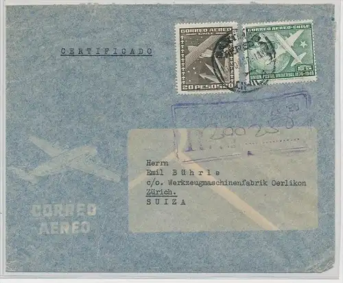 Chile  - alter  Beleg  Luftpost Schweiz   (ze 319 ) siehe scan