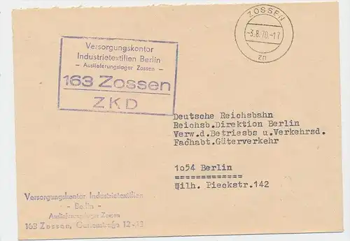 DDR Dienstpost Beleg  ZKD   (be6052 ) siehe scan !