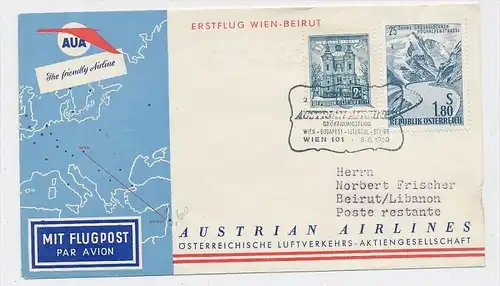 Österreich -Flugpost Beleg    ( be8175  ) siehe scan  !