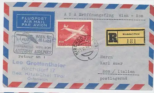 Österreich -Flugpost Beleg -  ( be8107 ) siehe scan  !