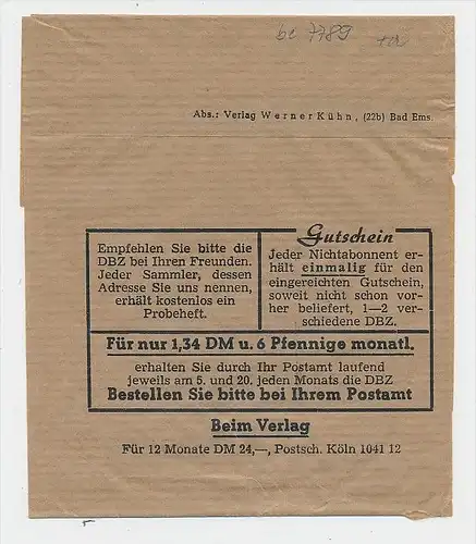 Berlin  netter Beleg  Zeitungsdrucksache ( be7789 ) siehe scan