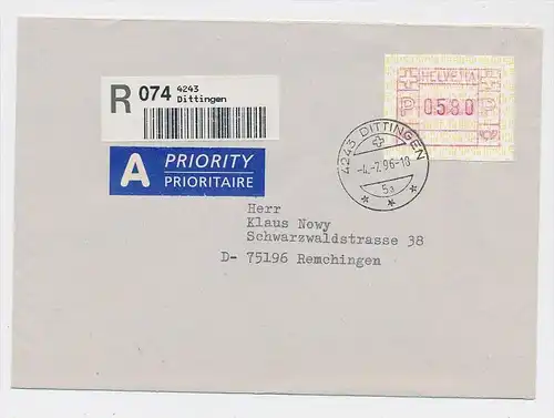 CH- Brief  -Einschreiben-ATM  ( be8258  ) siehe scan  !