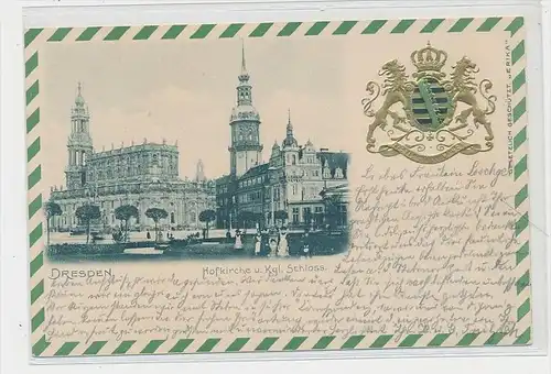 Sachsen  alte Karte- Dresden Wappen Präge   (da5774   ) siehe scan....