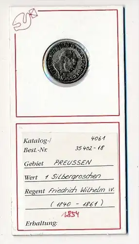 Preussen- 1  Silbergroschen  1856     (x2102   )  siehe Bild