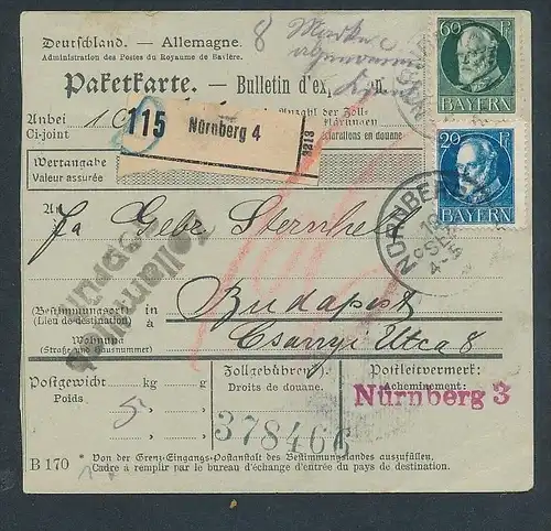 Bayern- Paket Karte ..  - netter  Beleg  .( t3953 ) siehe scan