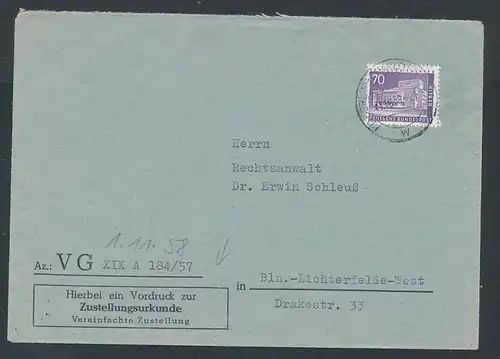 Berlin Zustell Urkunde ...-netter  Beleg  ... ( t4553  ) siehe scan