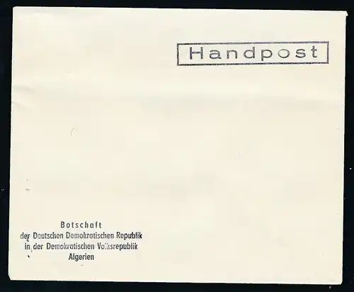 DDR- Dienst/Botschaft Algerien Beleg -HANDPOST sehr selten !! Bitte lesen..    (t4799 ) siehe Bild !
