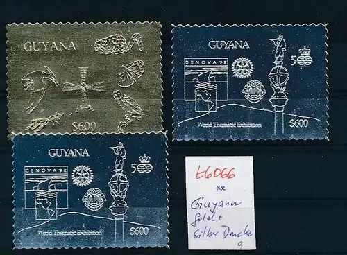 Guyana -Lot Gold + Silber Drucke   (t6066   ) siehe Bild !