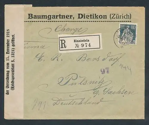 Schweiz R.-Brief Zensur..   -netter Beleg....   ( ze5994 )-siehe scan !!