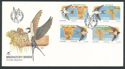 Vögel- Ciskei  FDC ....-netter Beleg ( ze6481  )-siehe scan !!