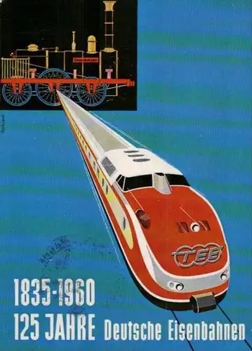 125 Jahre  Eisenbahn  Karte  ( ka945 ) siehe scan !