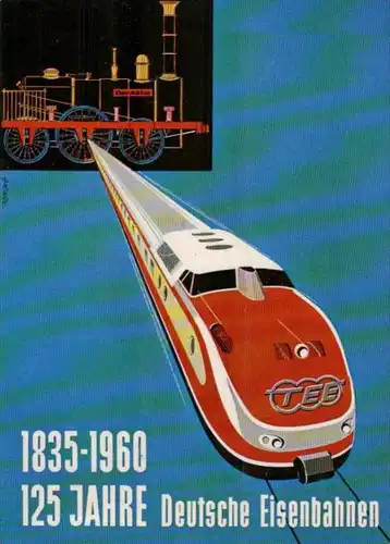 125 Jahre  Eisenbahn  Karte  ( ka947 ) siehe scan !