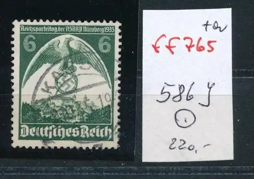D.-Reich Nr. 596y  verkehrtes Wasserzeichen  o   (ff  765  ) siehe scan !