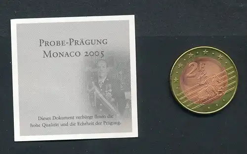 Monaco 2,- Euro  2005 Probe -Albert    (x2020  )  siehe Bild