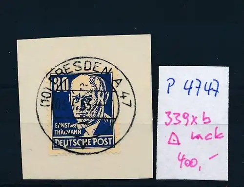 DDR  Nr. 339xb -LACKPAPIER  Briefstück     ( oo4747 ) siehe scan !