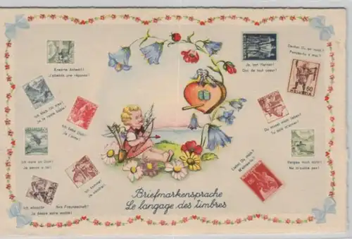 Motiv-Briefmarken-Sprache   div. - schöne alte Karte ....   (ka5729  ) siehe scan