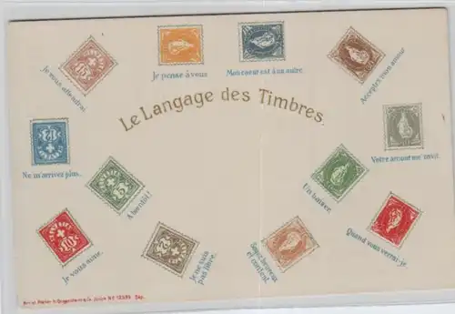 Motiv-Briefmarken-Sprache   div. - schöne alte Karte ....   (ka5747  ) siehe scan