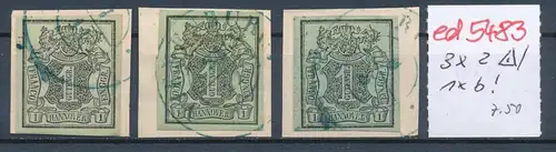 Hannover 3 Werte auf kleinem Briefstück      (ede5483  ) siehe scan