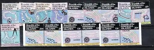 Marshall Inseln Nr. 5-14 A+D  **  (d9019 ) siehe scan