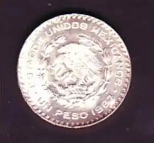 Mexiko  1 Peso 1967  17 Gramm  A-Silber /Ag (x550 ) siehe scan  !!