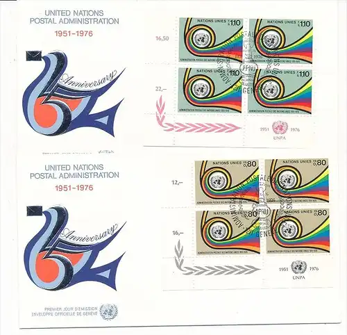 UNO  Genf -FDC  4x60-1 Tab.  (bc5996 ) siehe scan !!