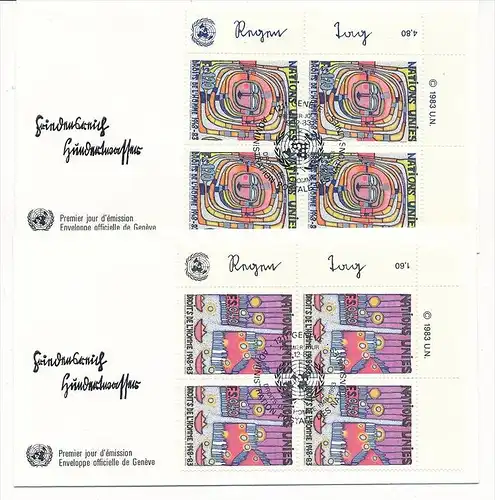 UNO  Genf -FDC  4x117-8  Tab.  (bc5999 ) siehe scan !!