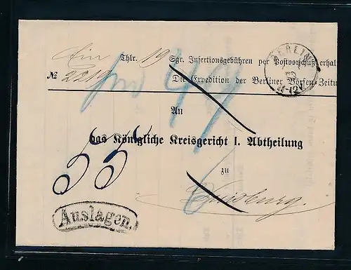 D.-Reich Preussen Auslagen Brief  (t9478 ) siehe scan