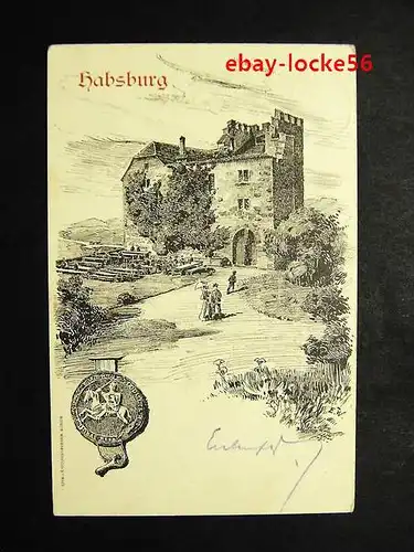 HABSBURG - Aargau - Künstler-AK Schloss