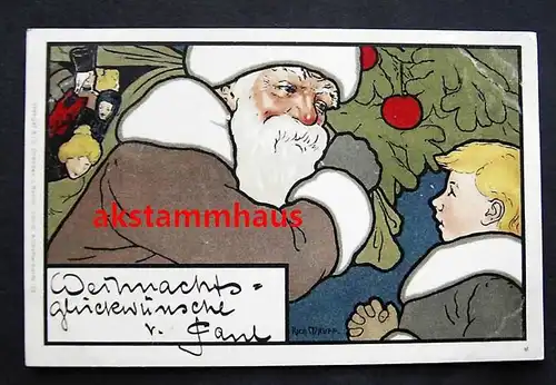 WEIHNACHTEN - Weihnachtsmann m. braunem Mantel Spielzeug Junge - Santa Claus with brown coat toys boy