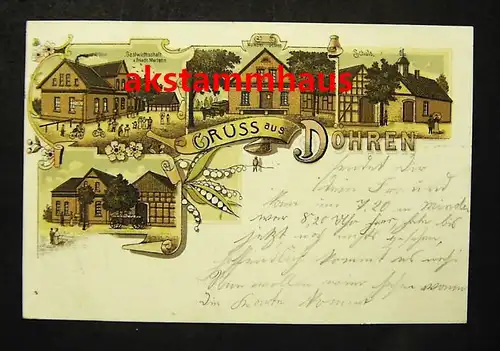 DÖHREN Petershagen Minden Lübbecke - Litho - z. B. Gastwirtschaft  Molkerei - 1903
