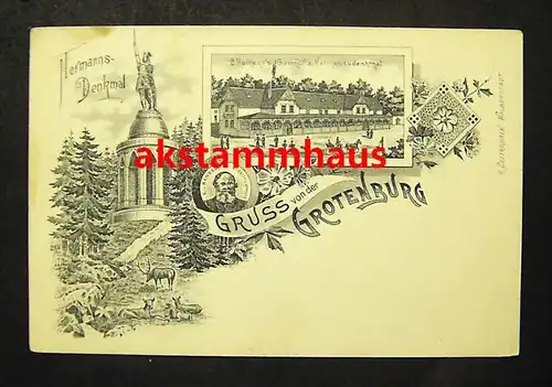 DETMOLD - Litho - z. B. Gasthof z. HERMANNSDENKMAL E. v. BANDEL