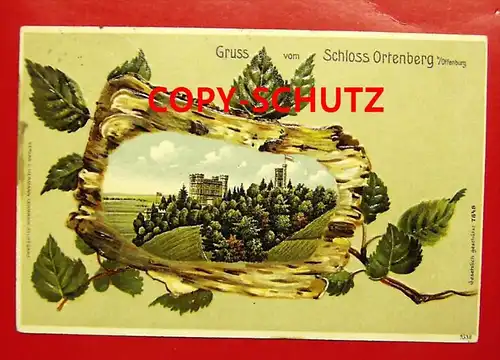 ORTENBERG Offenburg - Birkenlaub Litho - Schloß - geprägt! - 1915